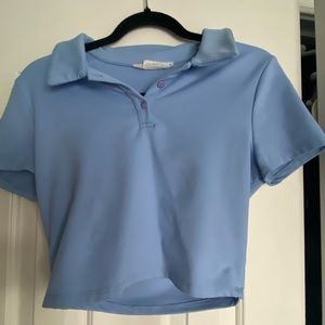 Blue polo workout shirt